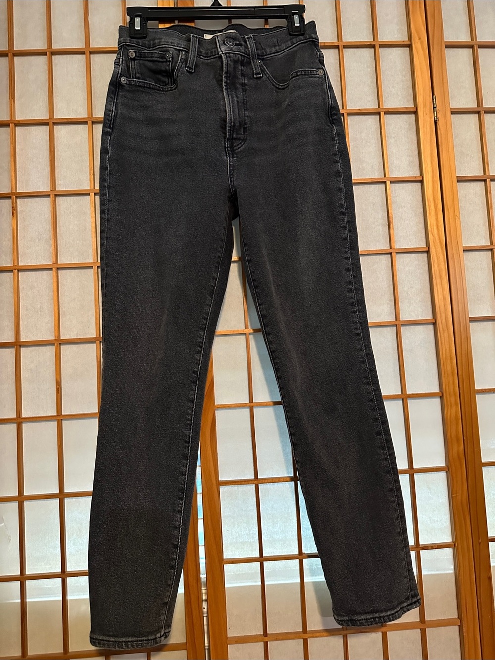 Madewell Black High-Rise Straight-Leg Jeans